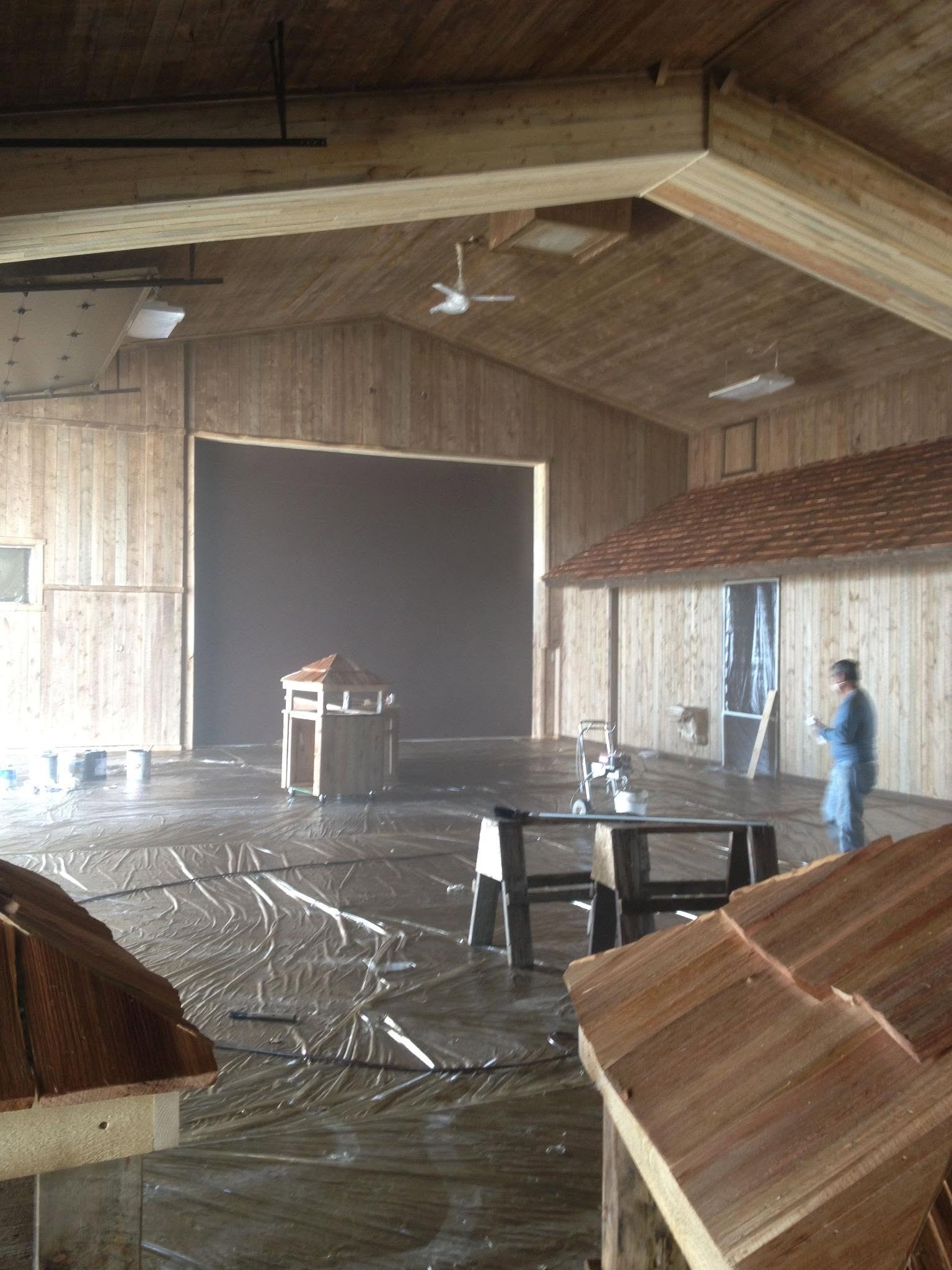 Confident Coatings crew working on a commercial interior painting project