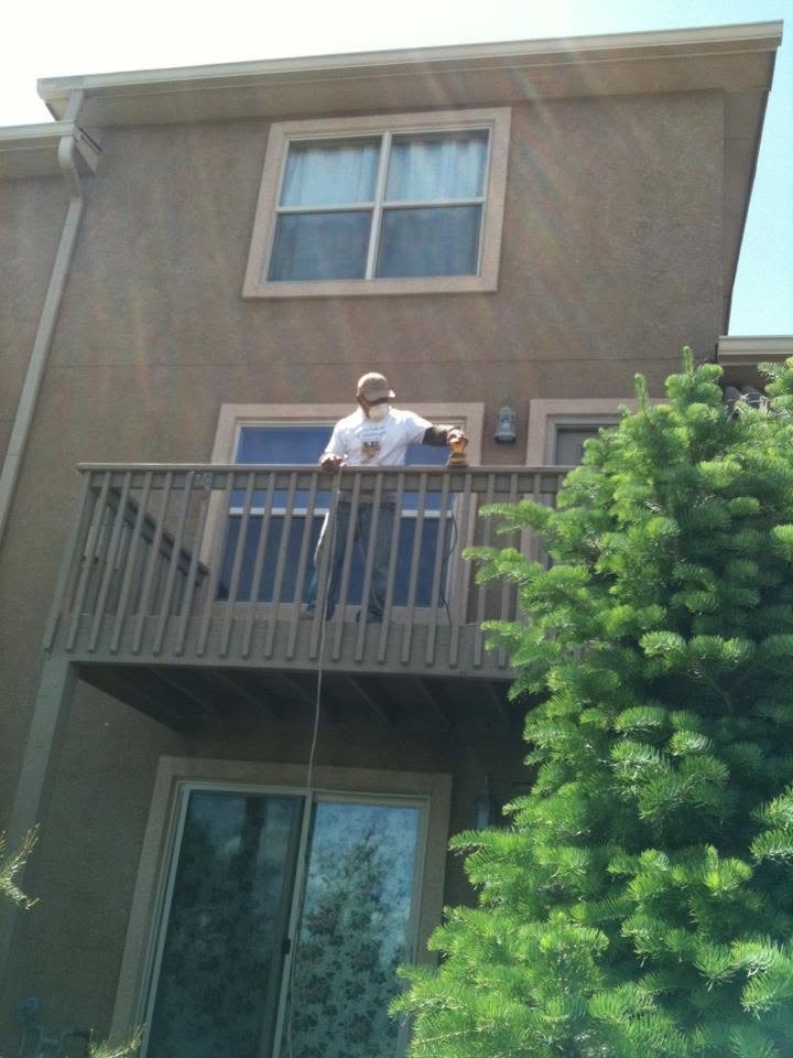 Deck coating applied to a residential balcony in Fountain, CO